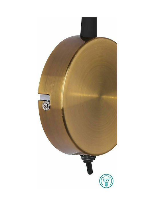 Globo Lighting Eddy Vintage Lamp Wall with Socket E27 and Switch Gold 30cm