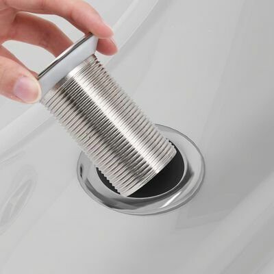 vidaXL Kupfer Ventil Spülbecken mit Ausgang 40mm und Größe 6.4x6.4cm Silber