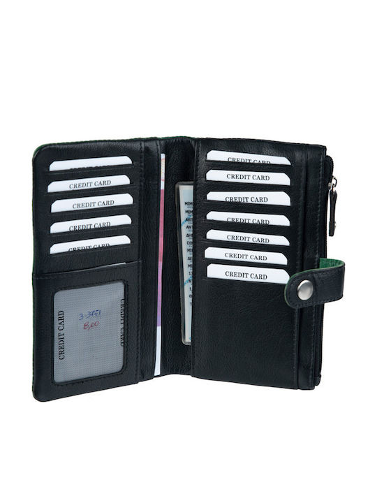 GA 3-3771 Large Leather Women's Wallet Green