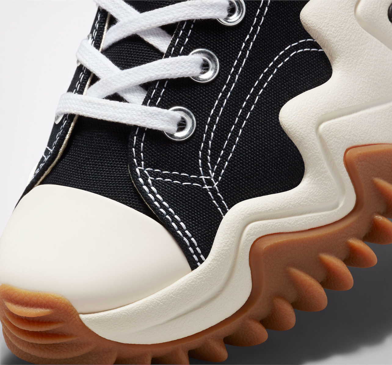 Converse Run Star Motion CX Platform Botine Negre Albe Gum Honey