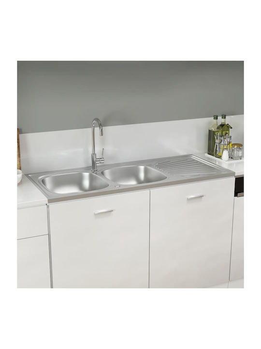 vidaXL Ένθετος Νεροχύτης Inox Μ120xΠ60cm Ασημί
