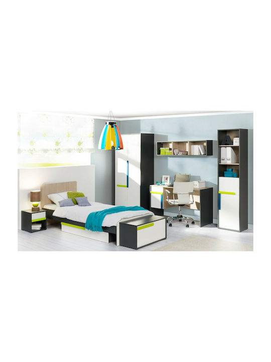 Wooden Kids Bedside Table Alex Gray 36x36x39cm