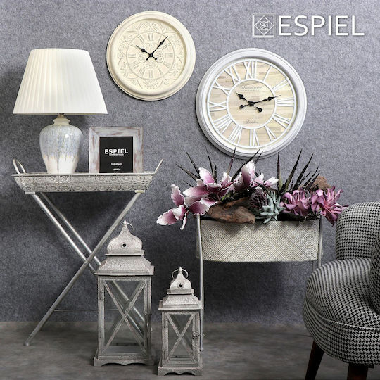 Espiel Αντικέ Ρολόι Τοίχου Πλαστικό Εκρού Ø40cm