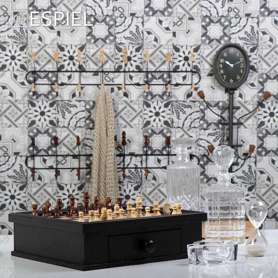 Espiel Ρολόι Τοίχου Μεταλλικό Μαύρο 33x68.5cm