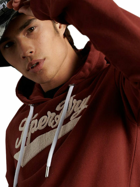 Superdry College Chenille Russet Brown mit Kapuze Superdry College Chenille Russet Brown mit Kapuze