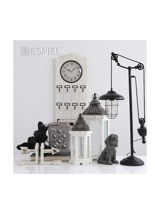 Espiel Tabletop Ceramic Lantern White 17x17x26cm