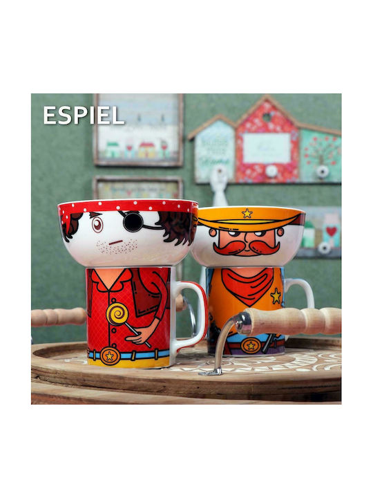 Espiel Cowboy Porcelain Cup Multicolour 2pcs