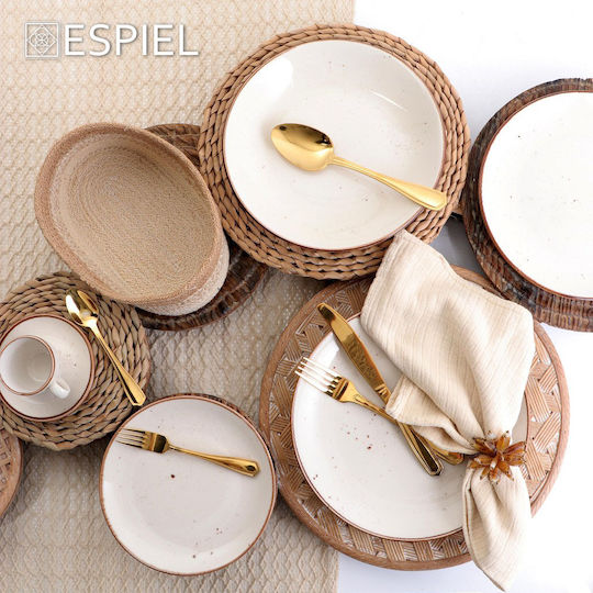 Espiel Terra Cream Farfurie Deșert din Porțelan cu Diametru 19cm Espiel Terra Cream Farfurie Deșert din Porțelan cu Diametru 19cm