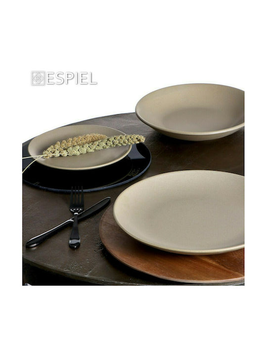 Espiel Terra Matt Plate Desert Ceramic Beige with Diameter 19cm