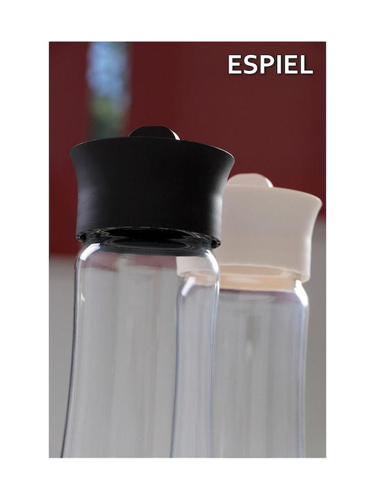 Espiel Basic Μπουκάλι Νερού Γυάλινο με Βιδωτό Καπάκι Μαύρο 1030ml