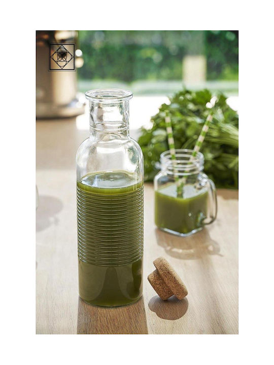 Espiel Hoop Bottle Water Glass with Cork Transparent 1070ml