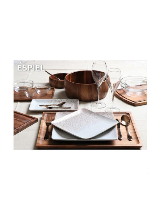 Espiel Wooden Salad Bowl Brown 25x25x9.5cm