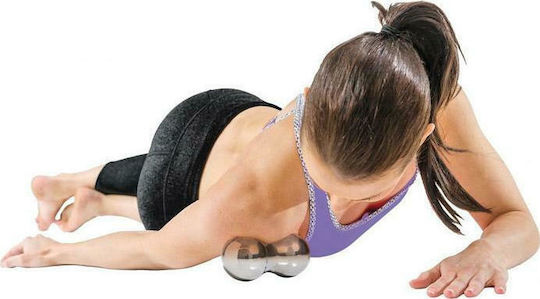 Gymstick Active Cold Recovery Doubleball Μπάλα Μασάζ Διπλή Ασημί 12.8cm