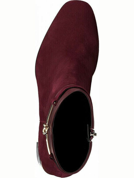 Wildleder Stiefeletten Damen Burgundisch