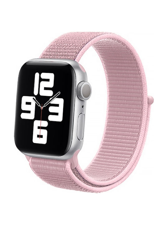 Crong Nylon Каишка Тъкан прахообразно розово (Apple Watch 38/40/41/42mm) CRG-40NLB-PDP