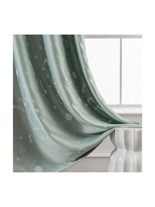 Beauty Home Perdea Pentru Copii Opacă Fluorescentă Cu Capse Mint 140x260cm