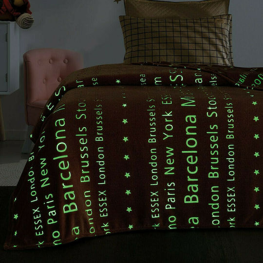 Beauty Home Κουβέρτα Fleece Φωσφορίζουσα Ροζ 160x220εκ.