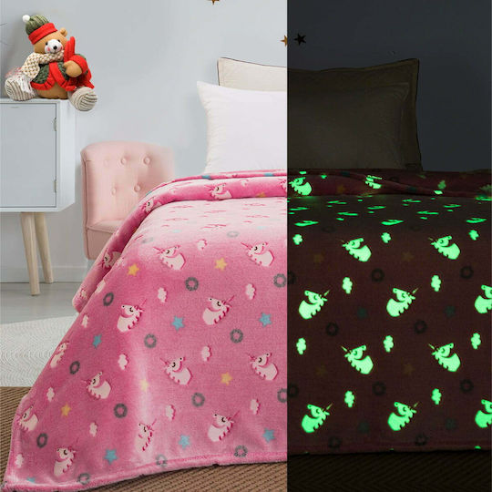 Beauty Home Blanket Fleece Art Glowing Pink 160x220cm