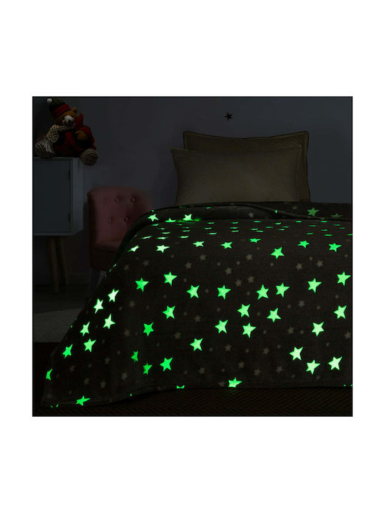 Beauty Home Κουβέρτα Fleece Art Φωσφορίζουσα Γκρι 160x220εκ.