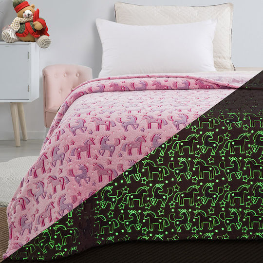 Beauty Home Blanket Fleece Art Glowing Pink 160x220cm