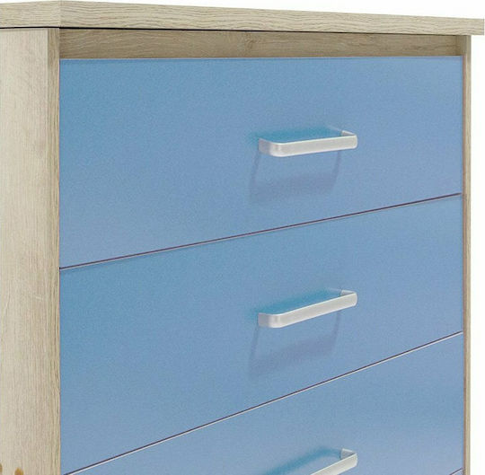 Kinderkommode Looney Castillo-Blue mit 4 Schubladen 80x40x95cm