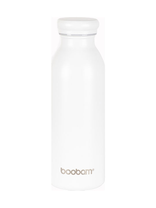 Boobam Bottle Lite Stainless Steel Water Bottle 500ml White