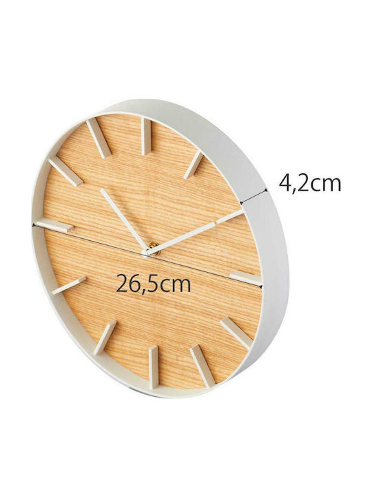 Yamazaki Ρολόι Τοίχου Μεταλλικό Λευκο Ø26.5cm