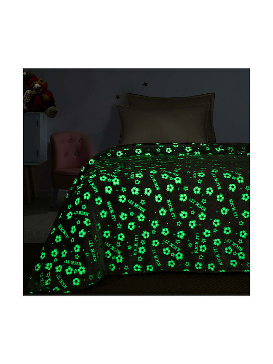 Beauty Home Κουβέρτα Fleece Art Φωσφορίζουσα Γκρι 160x220εκ.