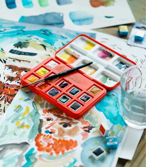 Royal Talens Van Gogh Museum Set of Watercolours Multicolored with Brush 12pcs