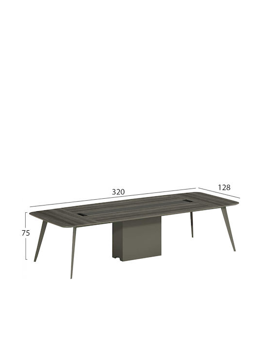 Τραπέζι Συνεδριάσεων Lux Series Ξύλινο Σταχτi 320x128x75εκ.