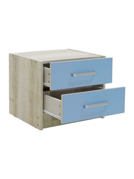 Wooden Kids Bedside Table Looney Light Blue 47.5x40.5x40.5cm