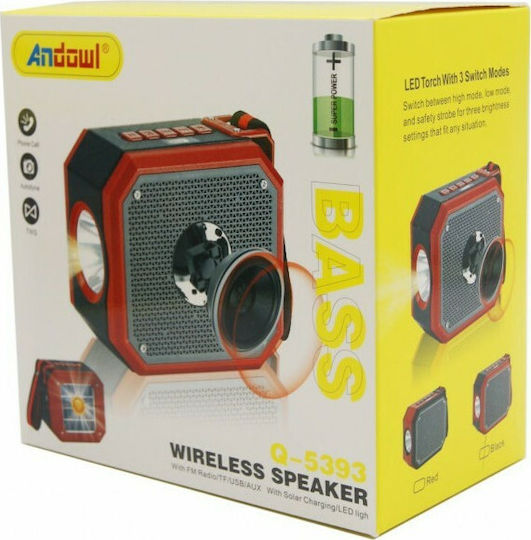 Andowl Q-5393 Bluetooth Speaker with Radio Red