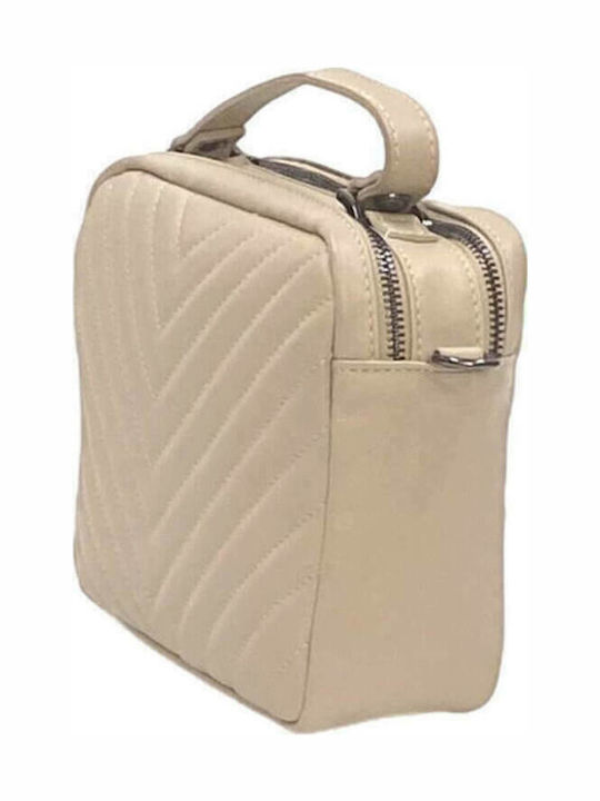 Women's Quilted Bag made of Genuine High Quality Leather in Nude