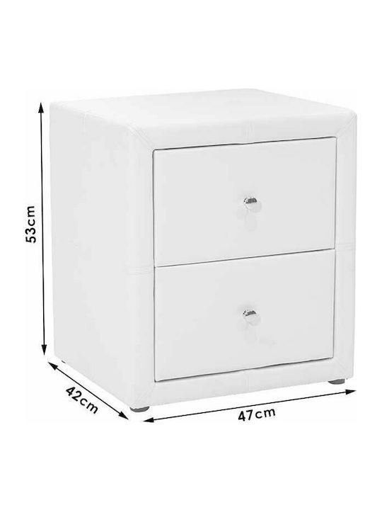 Комод Como с Изкуствена Кожа Καφέ 47x42x53см