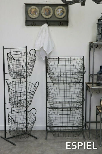 Espiel Metallic Kitchen Rack 3 Tiers Silver 35x33x114cm