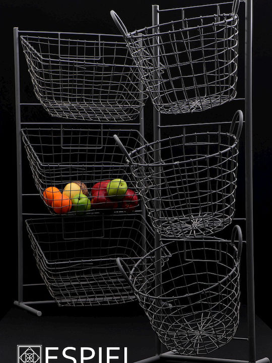 Espiel Kitchen Rack Metal Silver 3 Slots 35x33x114cm