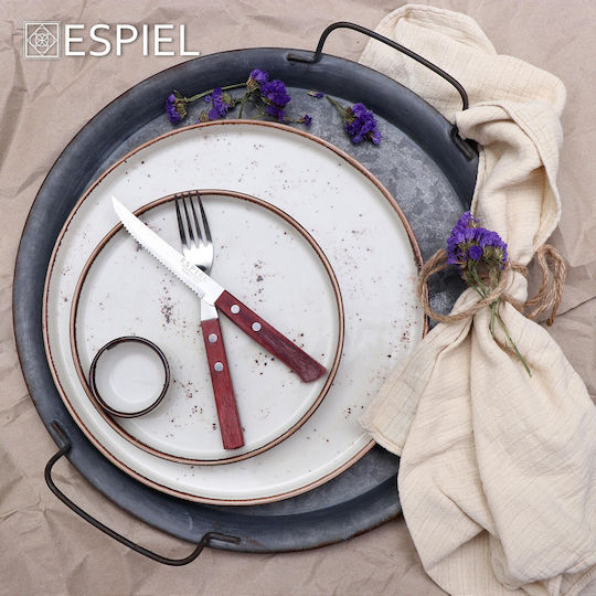 Espiel Step Πιάτο Ρηχό από Πορσελάνη Κρεμ με Διάμετρο 26cm