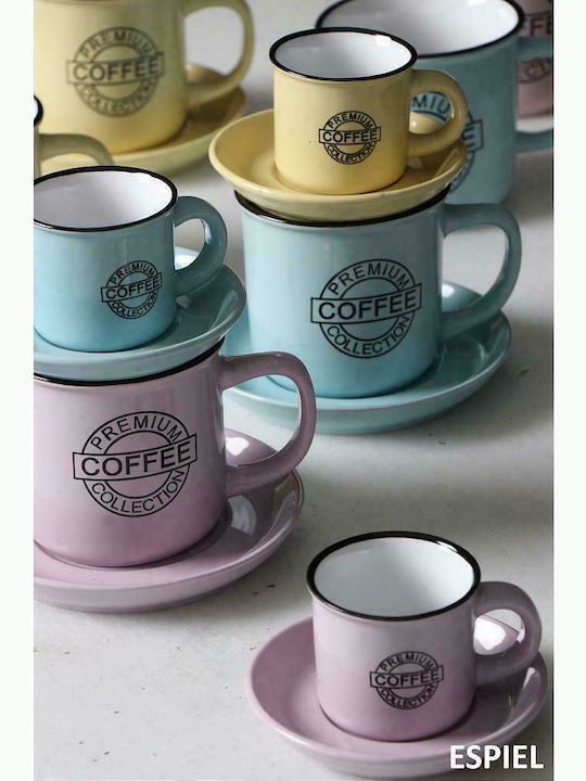 Espiel Coffee Porcelain Cappuccino Cup Set 300ml Γαλάζιο