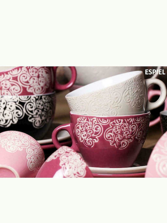 Espiel Vienna Porcelain Cappuccino Cup Set 280ml Pink