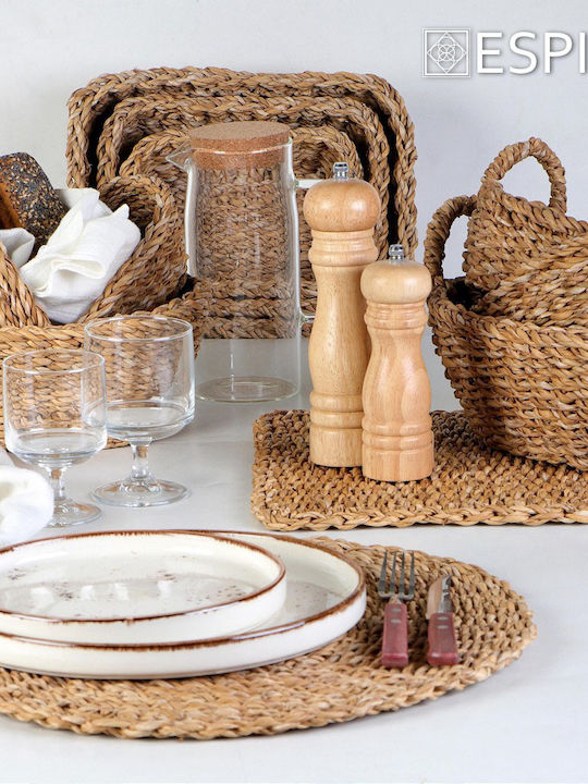 Espiel Bread Basket Wicker Brown 28x18x10cm