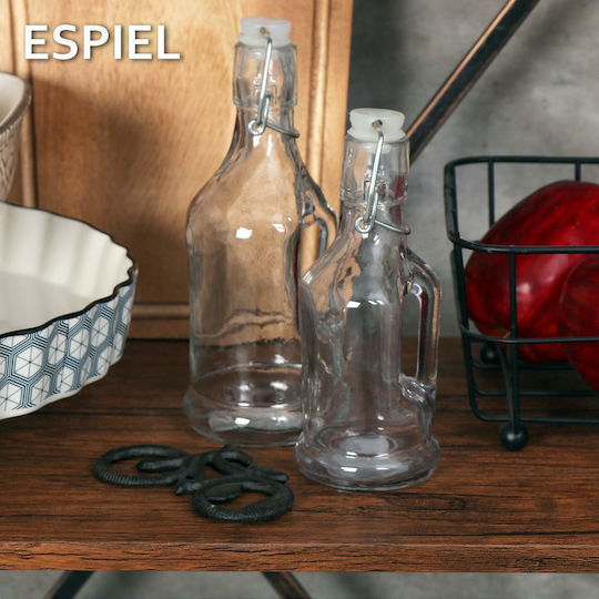Espiel Μπουκάλι Νερού Γυάλινο με Κλιπ Διάφανο 350ml