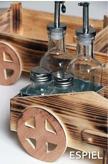 Espiel Öl- & Essigspender-Set mit Salz- und Pfefferstreuer Glas mit Ausgießer 200ml
