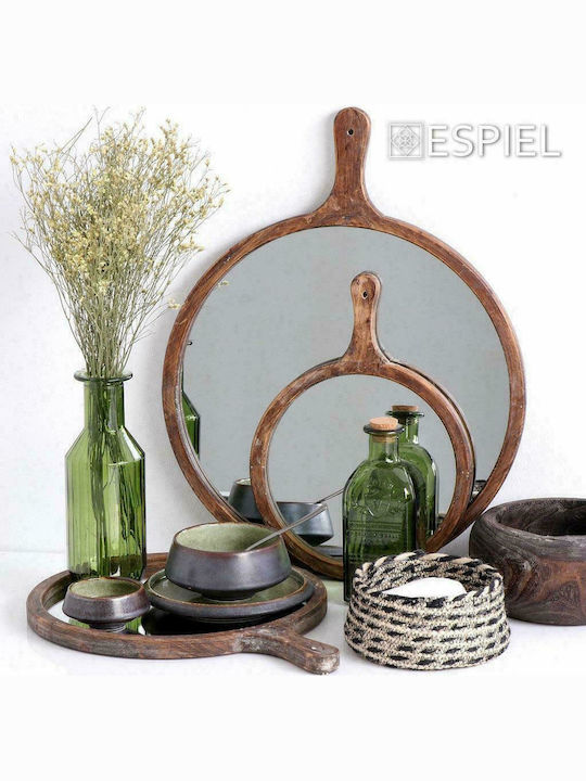 Espiel Pebble Salatieră Ceramică Maro-verde 20.5x20.5x10cm 1buc