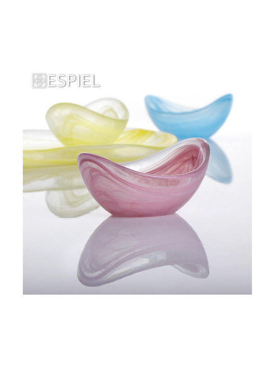Espiel Atlas Alabaster Servierplatte Oval Glas Gelb 27x14cm 1Stück