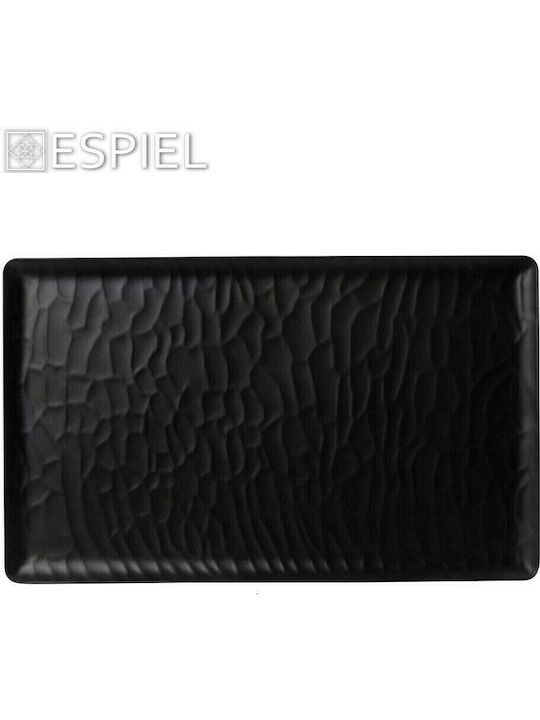 Espiel Wavy Matte Serving Platter Rectangular Black 53x32.5cm