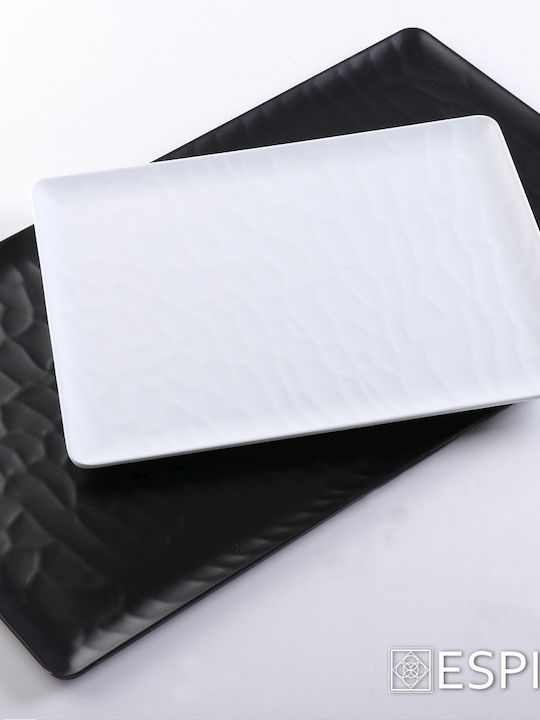 Espiel Wavy Matte Servierplatte Rechteckig Keramik Black 26x15cm 1Stück