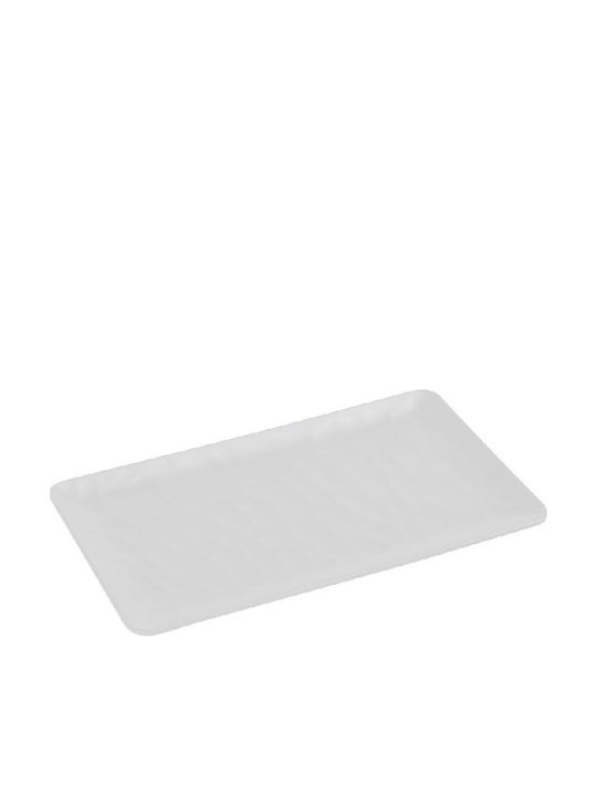 Espiel Rectangulars Plastic Serving Platter Wavy Matte White 26x15cm