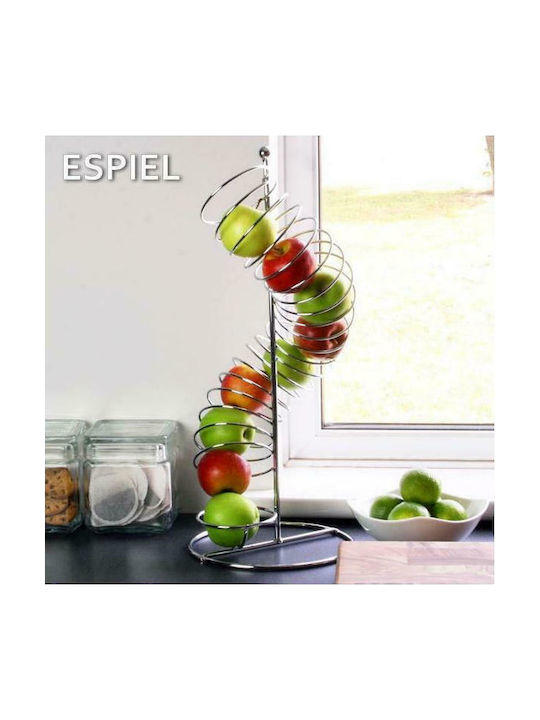 Espiel Obstschale Metallisch Silber 22x22x47cm