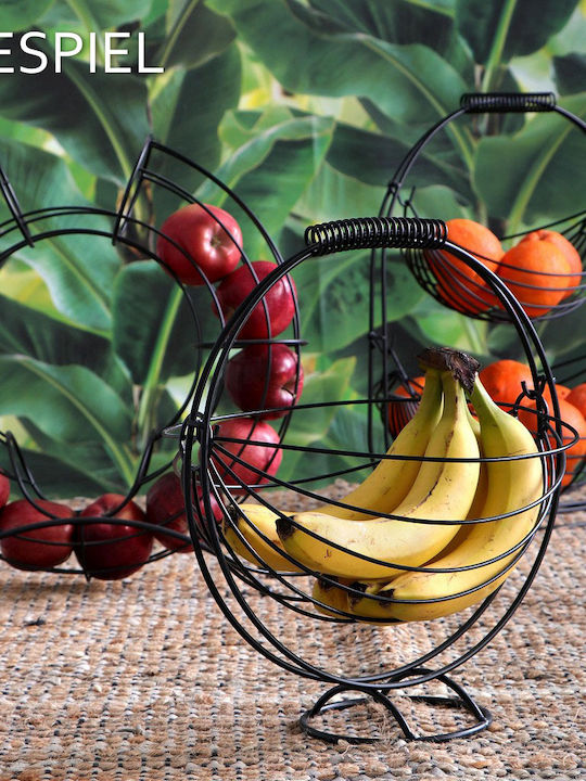 Espiel Obstschale Metallisch Schwarz 30.5x13x34cm