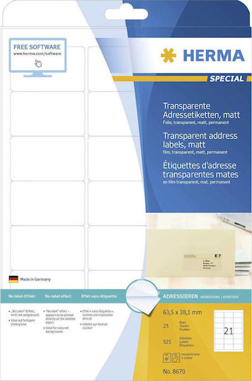 Herma 525 Self-Adhesive Rectangular A4 Labels 63.5x38.1mm